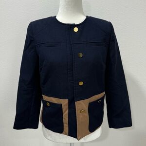 H&M Women's blazer in blue and tan, size 6